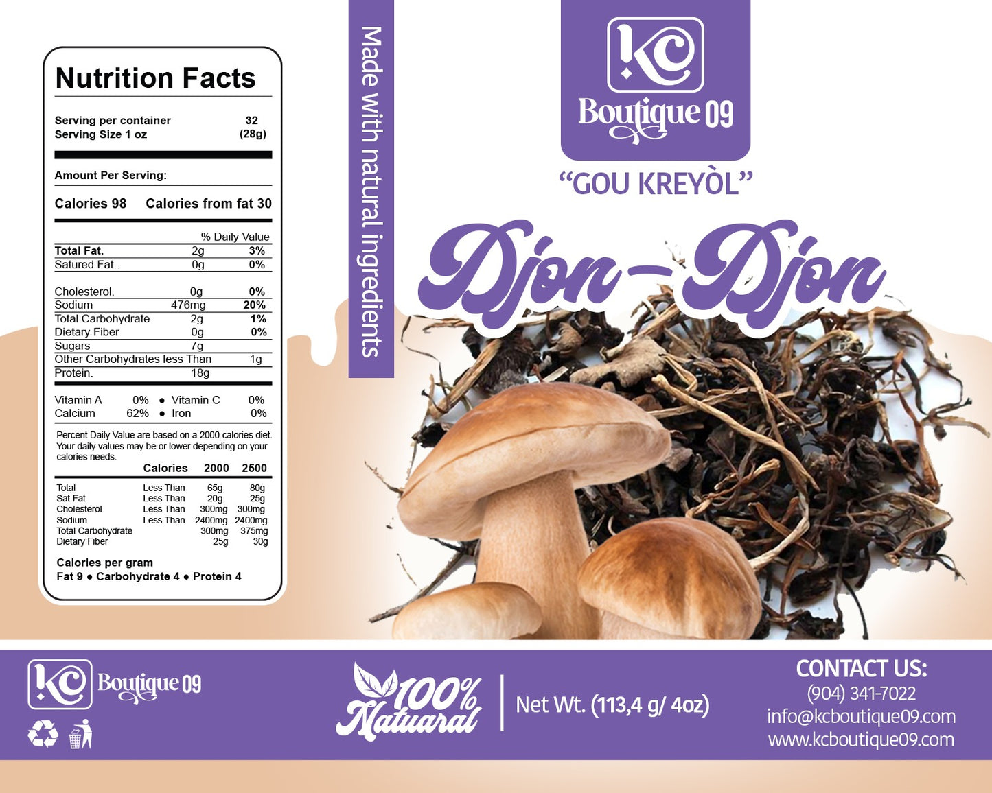 Djondjon Haitian Dried Mushroom 100% Natural.