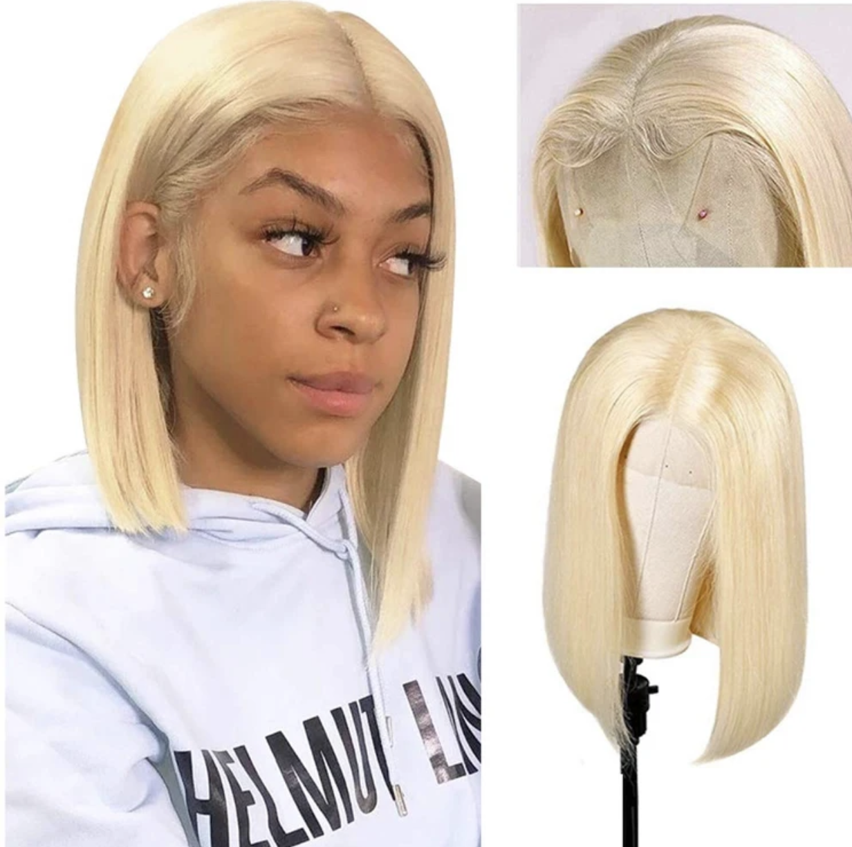 Straight Bob Wig 13X4 Human Hair 14in.