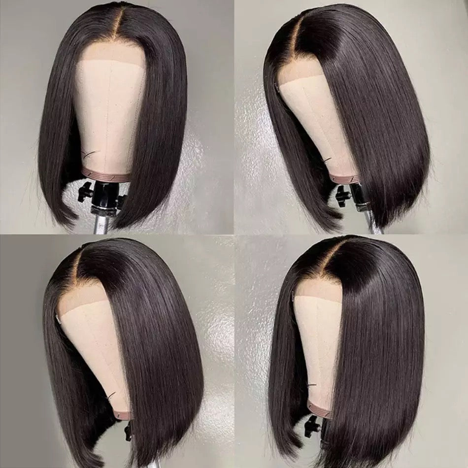 Bob Wig Short Brazilian Bone Silky Straight Human