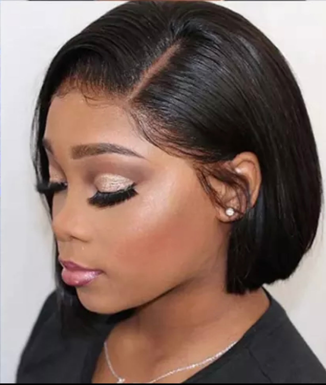 Bob Wig Short Brazilian Bone Silky Straight Human