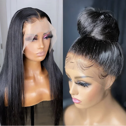 Lace Front Wig 360 Straight 250% Human Hair 22"